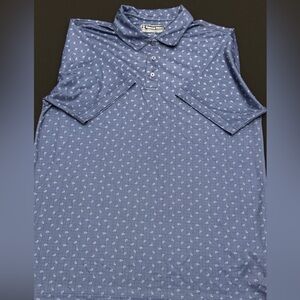 Pebble Beach Navy Geometric Polo Shirt